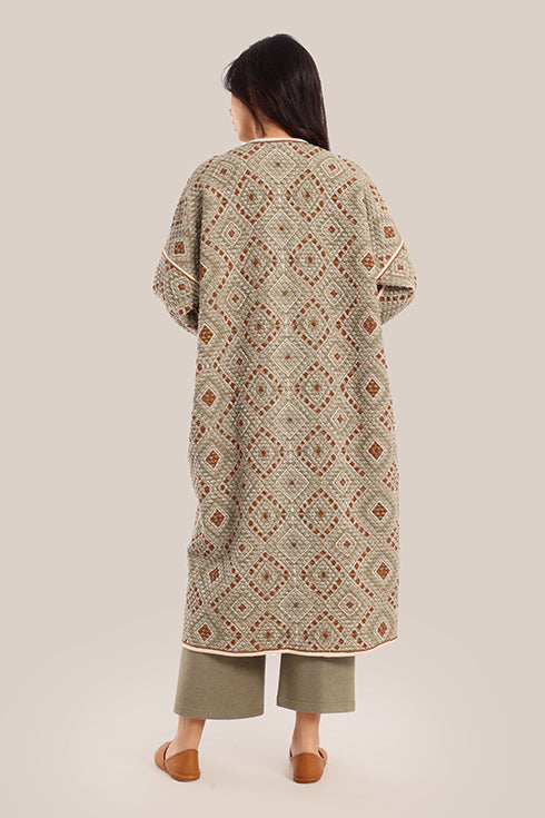 Oversized reversible quilted coat