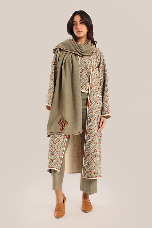 Oversized reversible quilted coat