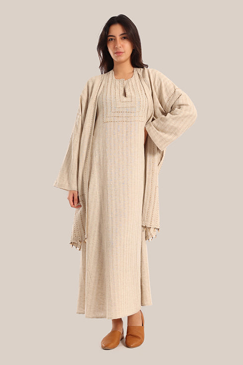 Embroidered cotton linen jacket