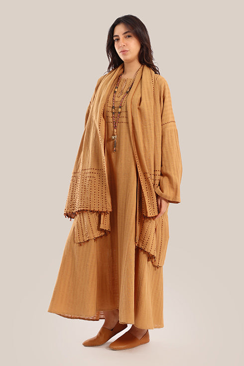 Embroidered cotton linen jacket