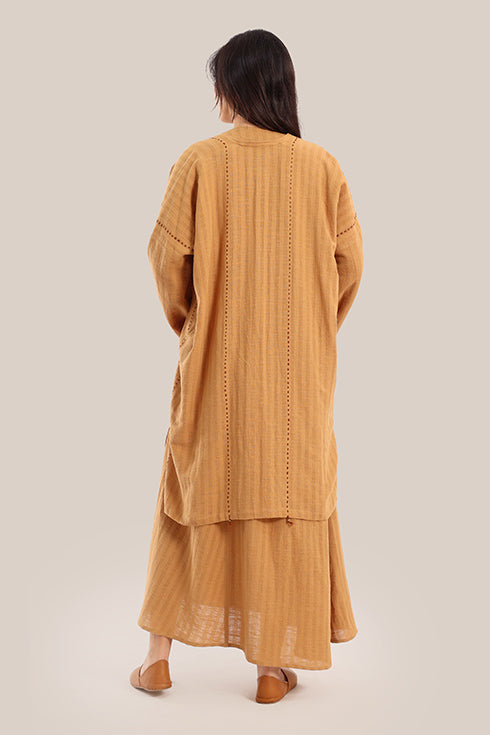 Embroidered cotton linen jacket