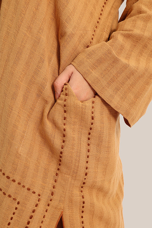 Embroidered cotton linen jacket