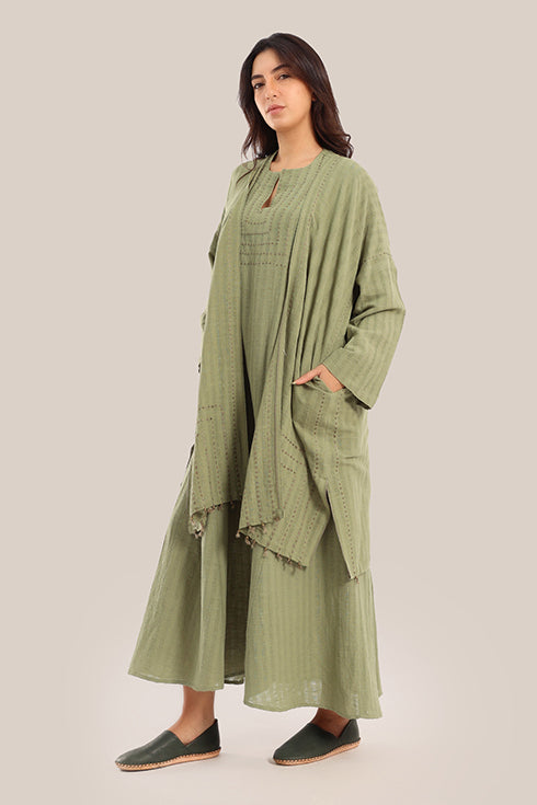 Embroidered cotton linen jacket