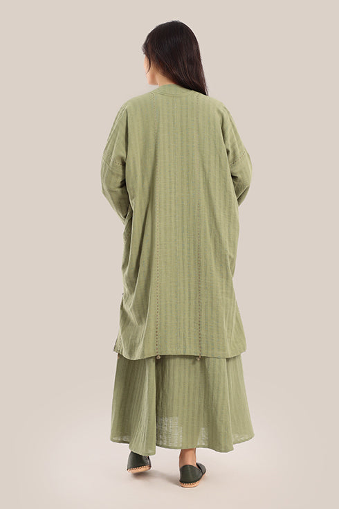 Embroidered cotton linen jacket