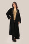 Embroidered wool blend bouclette coat