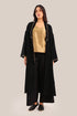 Embroidered wool blend bouclette coat