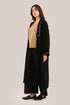 Embroidered wool blend bouclette coat