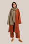 Embroidered reversible long-sleeve cotton coat