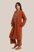 Embroidered reversible long-sleeve cotton coat
