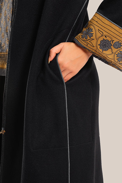 Polar fleece reversible long sleeve coat