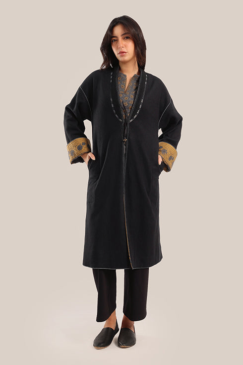 Polar fleece reversible long sleeve coat