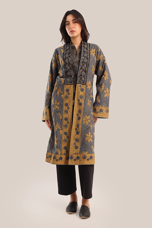 Polar fleece reversible long sleeve coat