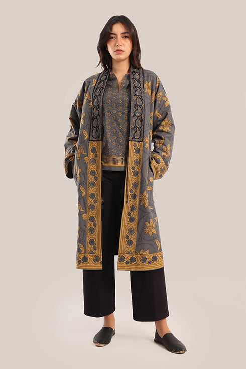 Polar fleece reversible long sleeve coat