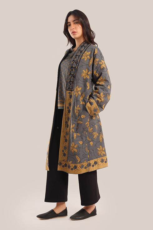 Polar fleece reversible long sleeve coat
