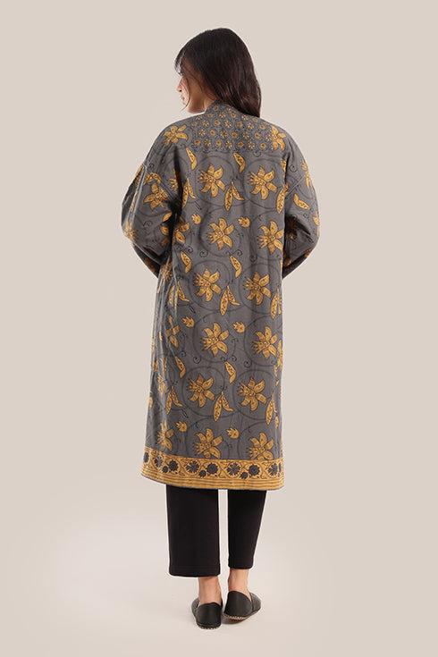 Polar fleece reversible long sleeve coat