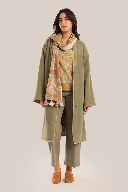 Polar fleece reversible long sleeve coat