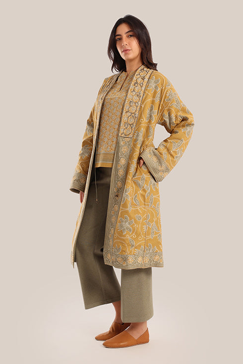 Polar fleece reversible long sleeve coat