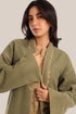 Polar fleece reversible long sleeve coat