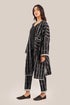 Long striped jacquard loose-fit jacket