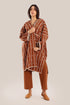 Long striped jacquard loose-fit jacket