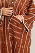 Long striped jacquard loose-fit jacket