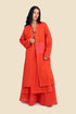 Embroidered long sleeves linen coat