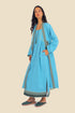 Applique embroidery coat in cotton slub