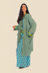 Coat in printed cotton gauze contrast color trims