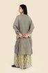 Coat in printed cotton gauze contrast color trims