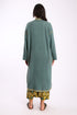 Reversible long coat in cotton blend jacquard with pockets