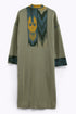 Reversible long coat in cotton blend jacquard with pockets