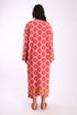 Long printed coat in cotton and viscose cashmere with pockets
