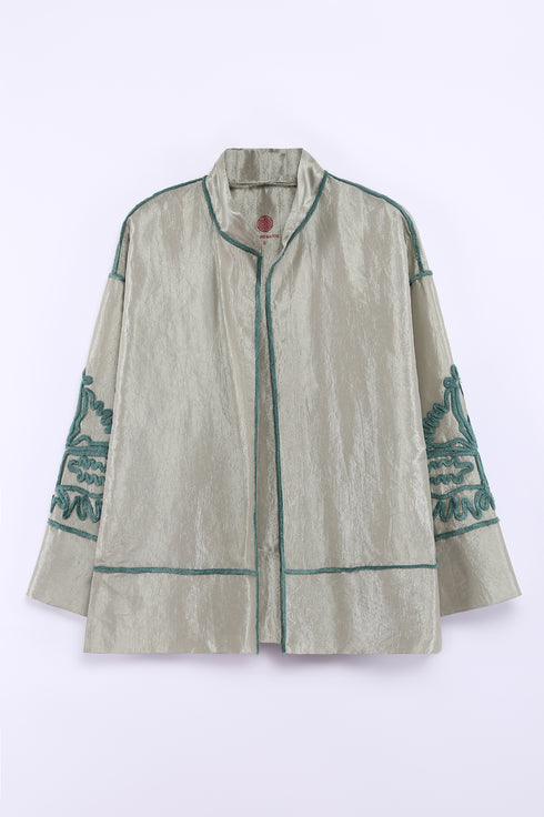 Short jacket in taffeta