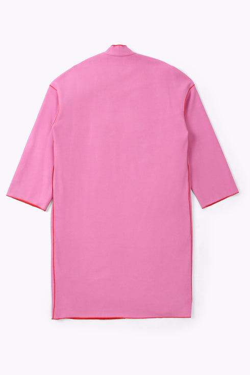 Reversible coat with front embroidered pocket