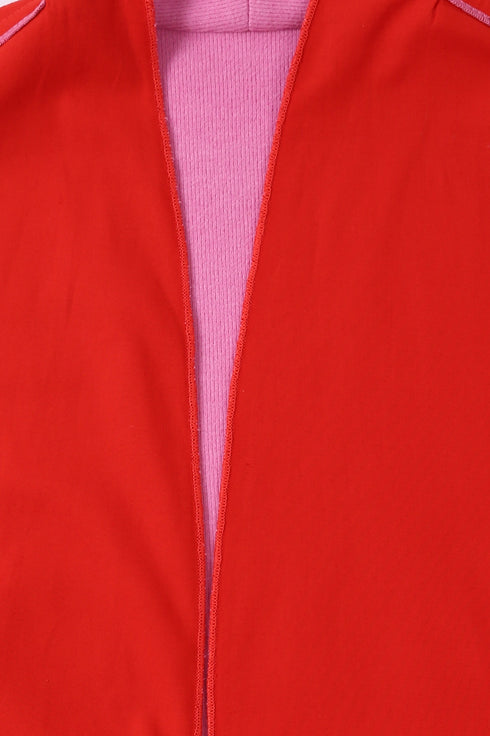 Reversible coat with front embroidered pocket