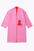 Reversible coat with front embroidered pocket