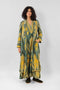 Reversible long coat in cotton blend patterned jacquard