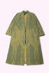Reversible long coat in cotton blend patterned jacquard