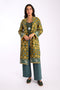 Midi coat with v-neckline and pockets