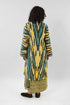 Reversible coat in printed cotton gabardine with pockets