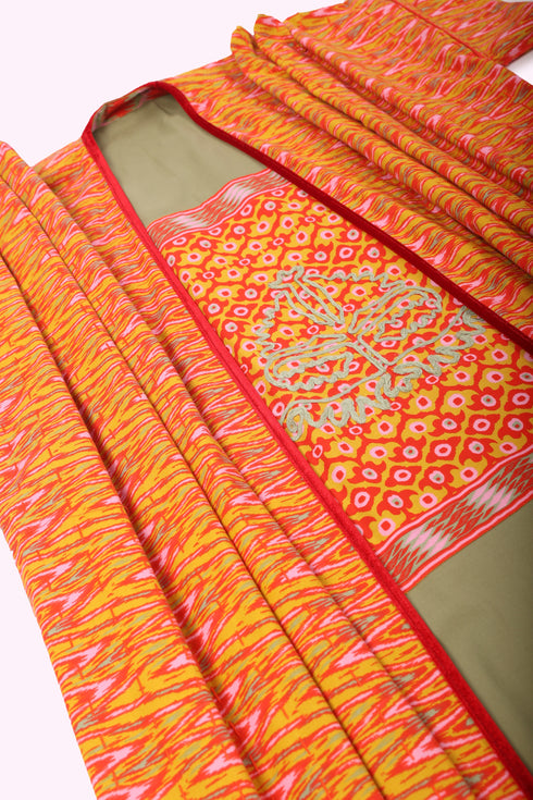 Reversible oversized coverup with one plain and one printed side