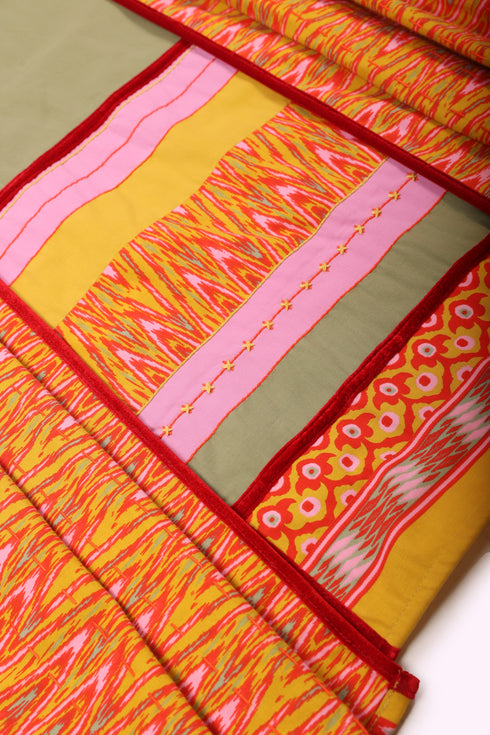 Reversible oversized coverup with one plain and one printed side