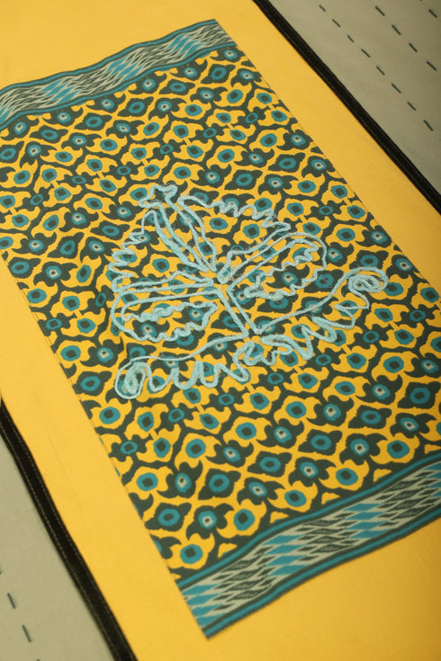 Reversible oversized coverup with one plain and one printed side