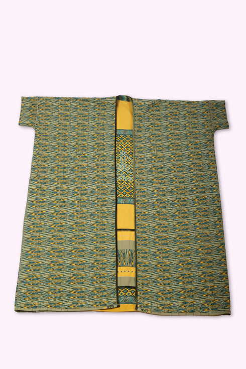 Reversible oversized coverup with one plain and one printed side