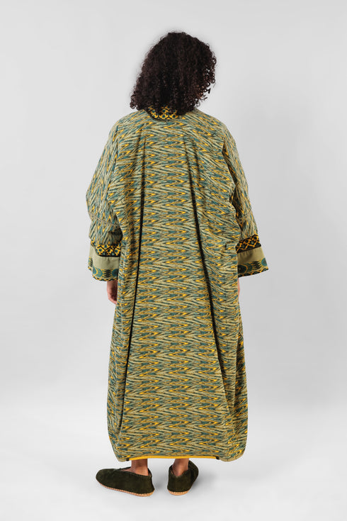 Reversible oversized coverup with one plain and one printed side