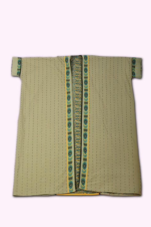 Reversible oversized coverup with one plain and one printed side