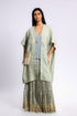 Embroidered coverup in striped linen