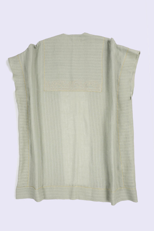 Embroidered coverup in striped linen