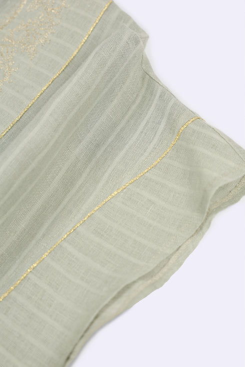 Embroidered coverup in striped linen