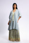 Embroidered coverup in striped linen